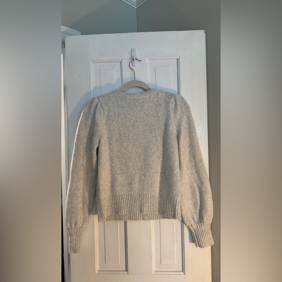 Heather Gray Sweater w/ Puff Sleeves from Banana Republic - Picture 4 of 7